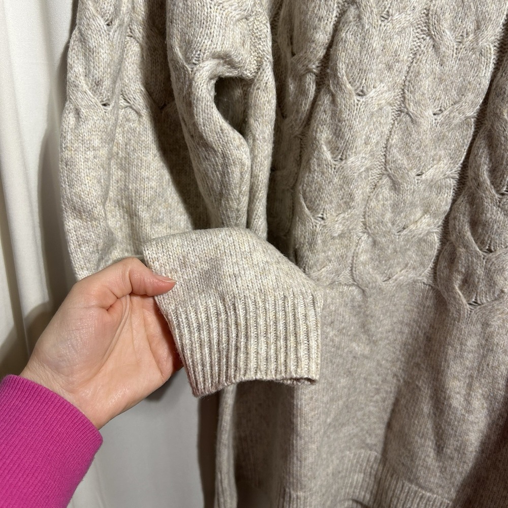 St. John's Bay Long Sleeve Cream/Beige Cable Knit Sweater Women's Size XL - Picture 4 of 6